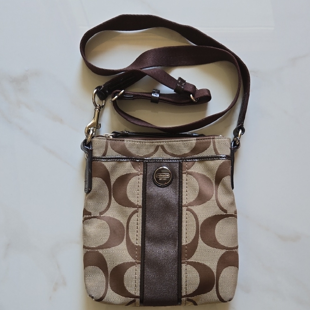 Coach Brown and Tan Crossbody Bag
